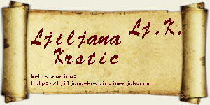 Ljiljana Krstić vizit kartica